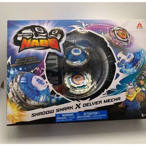 Infinity Nado Shadow Shark X Delver Mecha Split-Division Beyblade Set For Ages 5